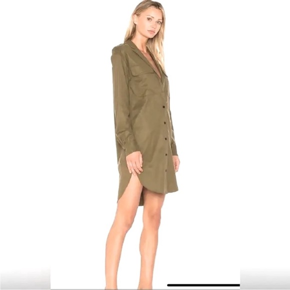 Rag and Bone Mason Shirt Dress Dark Olive Size XS - Picture 3 of 15